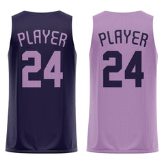 Eggplant-Periwinkle Custom Reversible Basketball Jersey