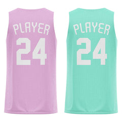 Blush-Teal Custom Reversible Basketball Jersey