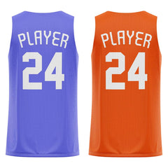 Purple-Orange Custom Reversible Basketball Jersey