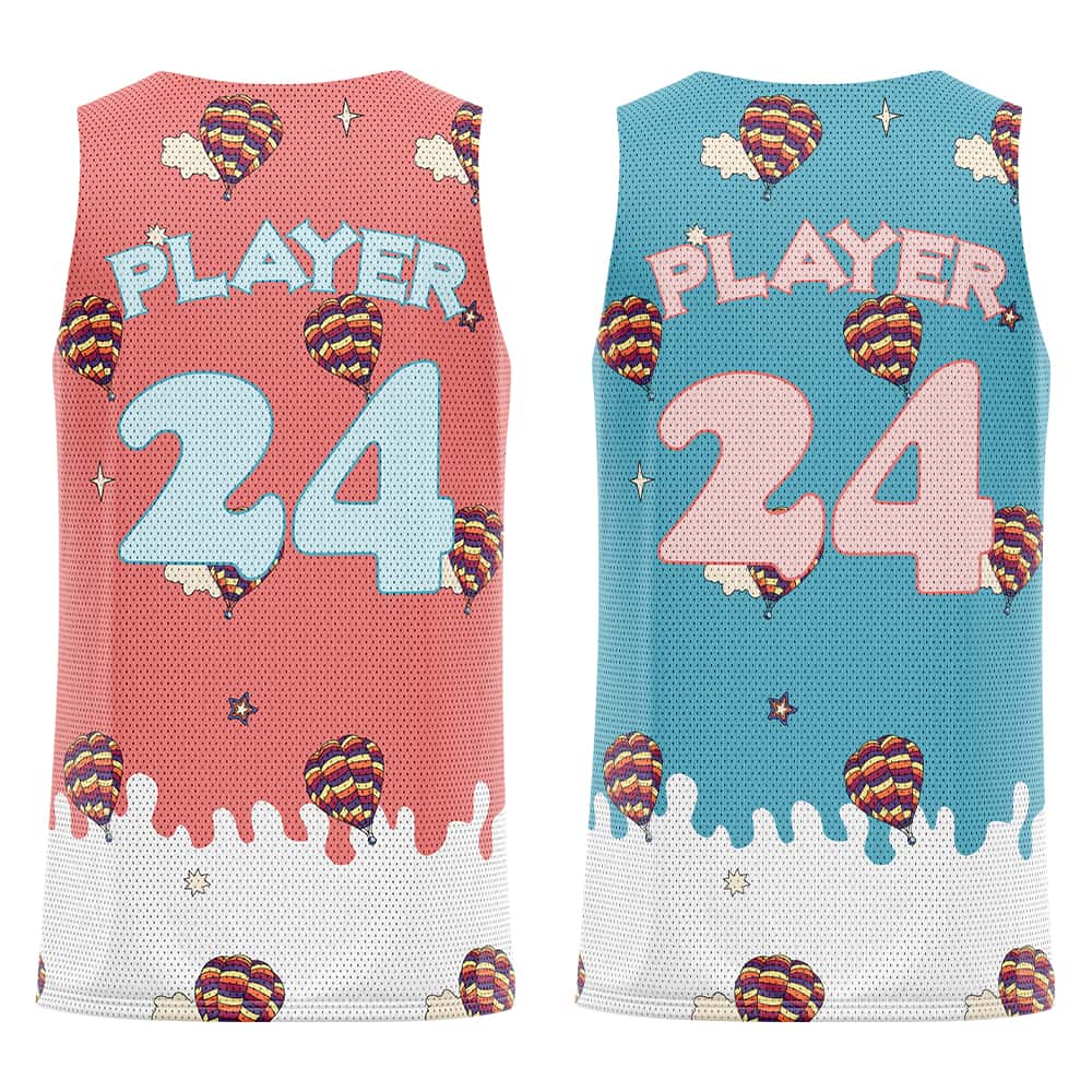 Hot Air Balloon Custom Reversible Basketball Jersey