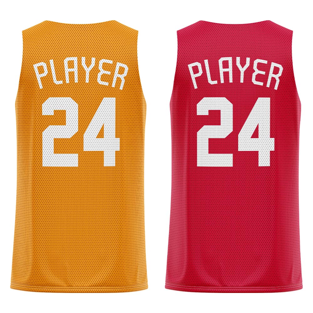Orange-Red Custom Reversible Basketball Jersey