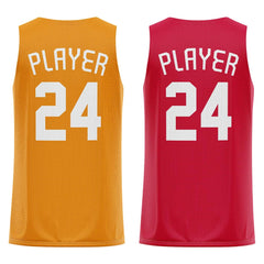 Orange-Red Custom Reversible Basketball Jersey