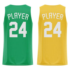 Green-Yellow Custom Reversible Basketball Jersey