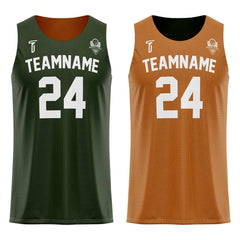 Seaweed-Sand Custom Reversible Basketball Jersey