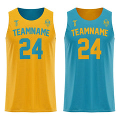 Tuscany-Blue Custom Reversible Basketball Jersey