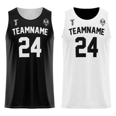 Black-White Custom Reversible Basketball Jersey