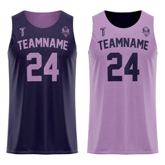 Eggplant-Periwinkle Custom Reversible Basketball Jersey