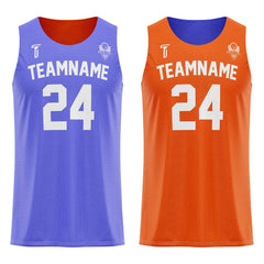 Purple-Orange Custom Reversible Basketball Jersey