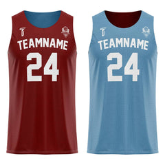 Ruby-Blue Custom Reversible Basketball Jersey