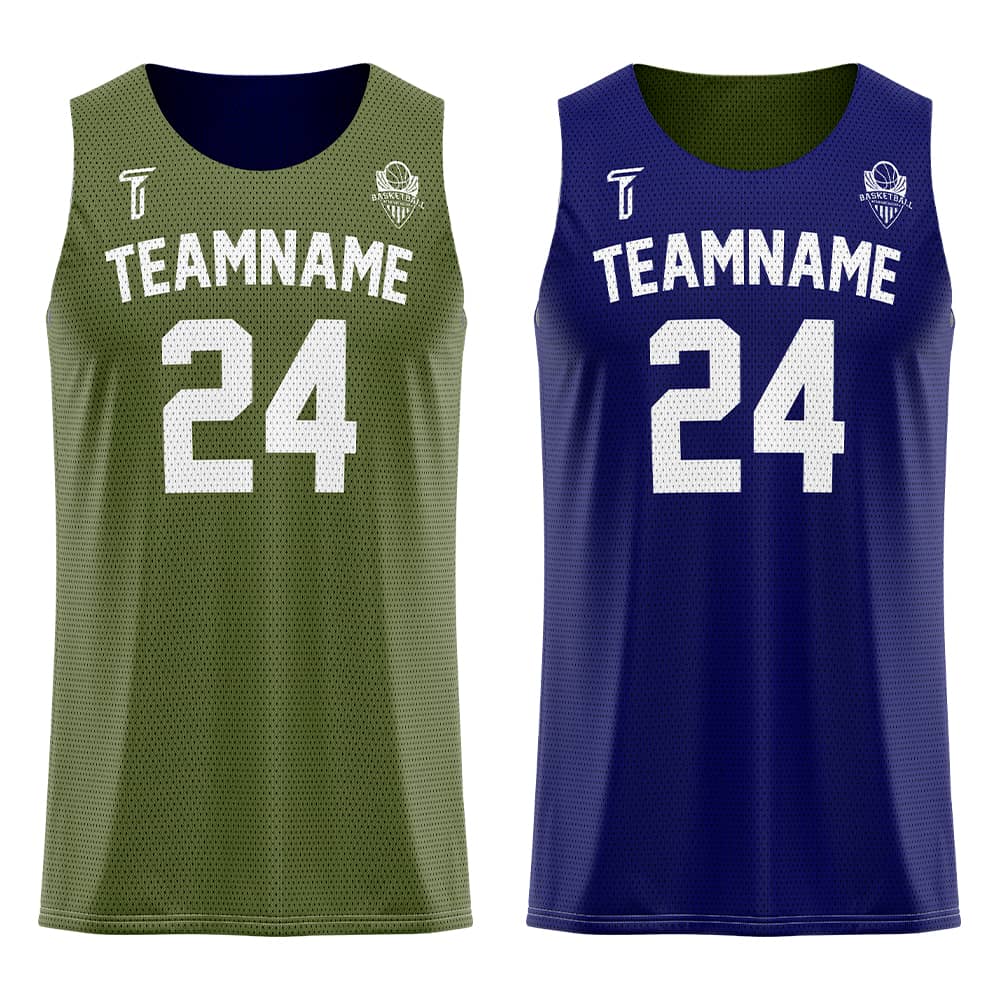 Pickle-Blue Custom Reversible Basketball Jersey