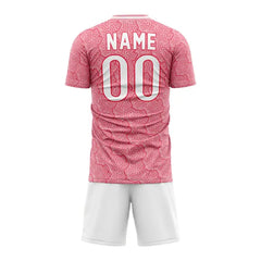 Custom Pink Puzzle Team Soccer Jersey Uniform Set