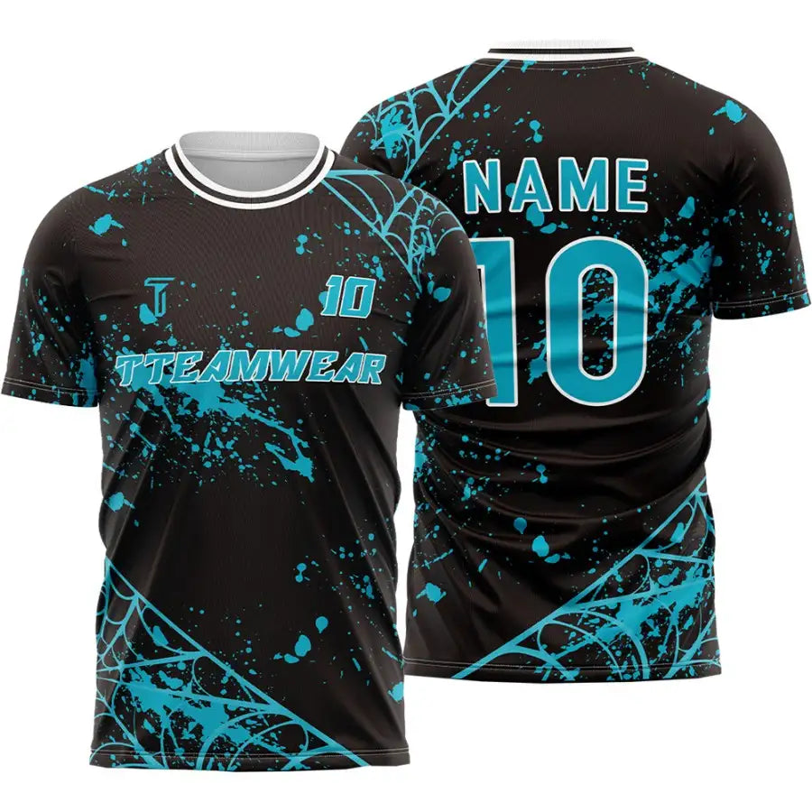 Spider Webs Custom Team Adult Youth Black Soccer Jersey