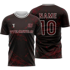 Spider Webs Custom Team Adult Youth Dark Red Soccer Jersey