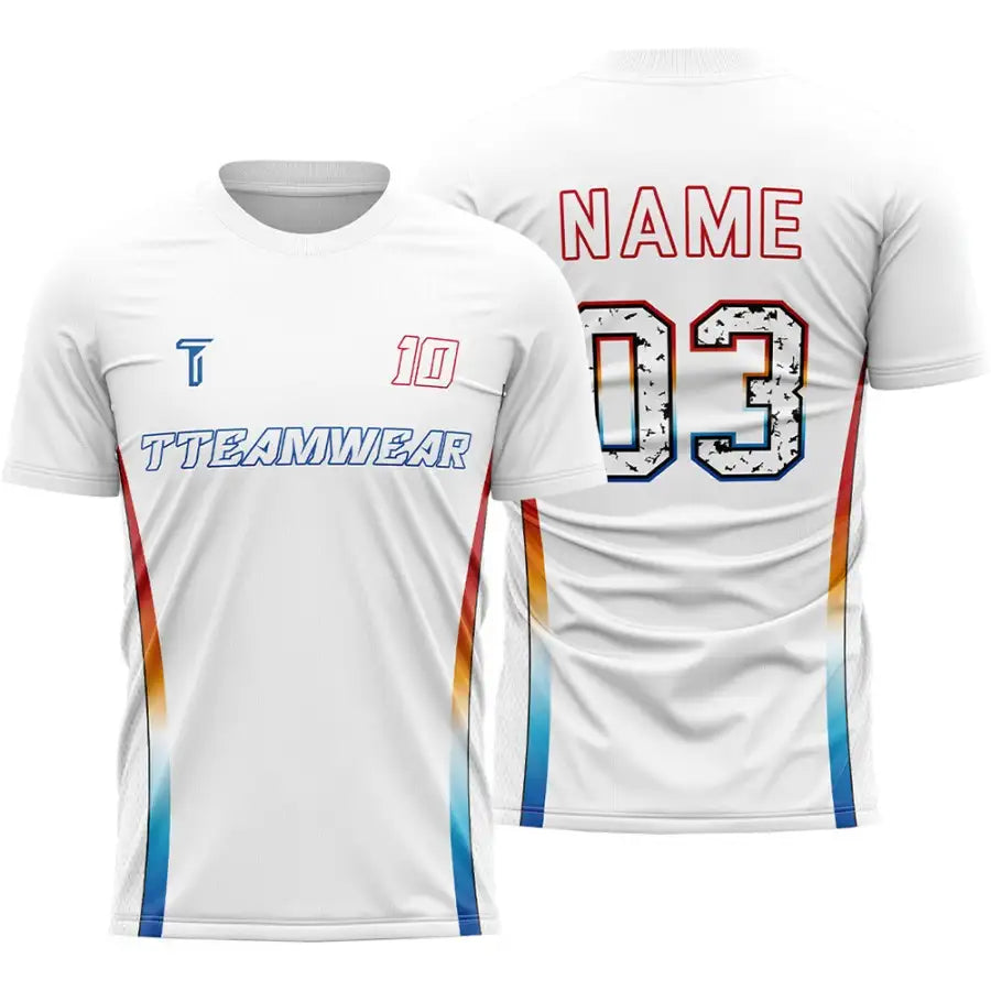Iridescent Custom Team Adult Youth White Soccer Jersey