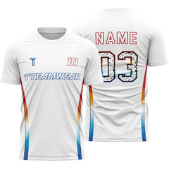 Iridescent Custom Team Adult Youth White Soccer Jersey