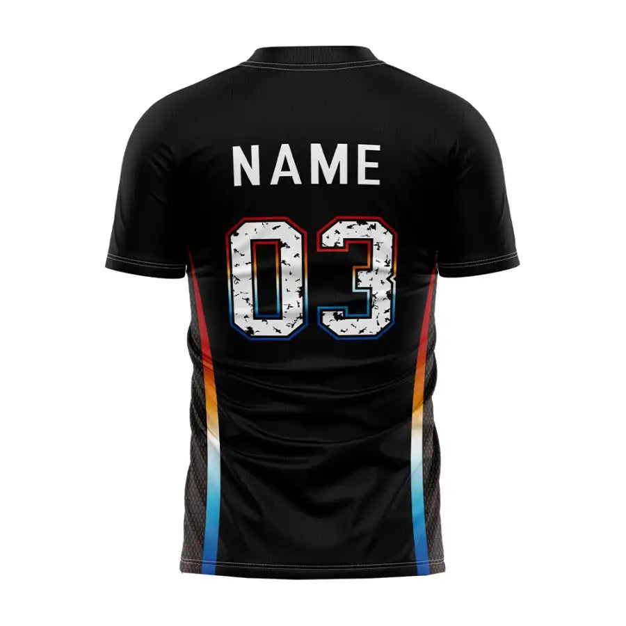 Iridescent Custom Team Adult Youth Black Soccer Jersey