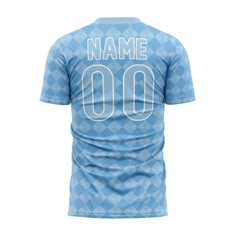 Custom Blue Checkerboard Team Soccer Jersey