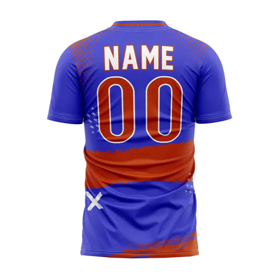 Custom Blue Red Strokes Team Soccer Jersey