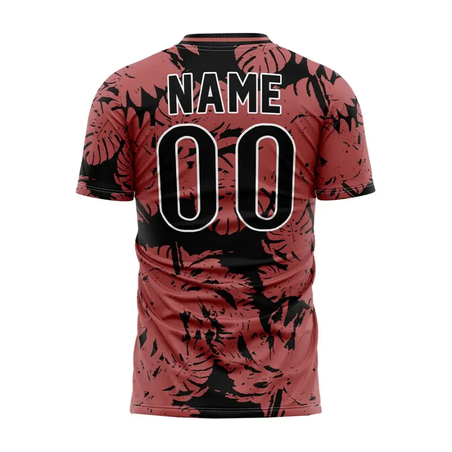 Custom Red Leaves Team Soccer Jersey