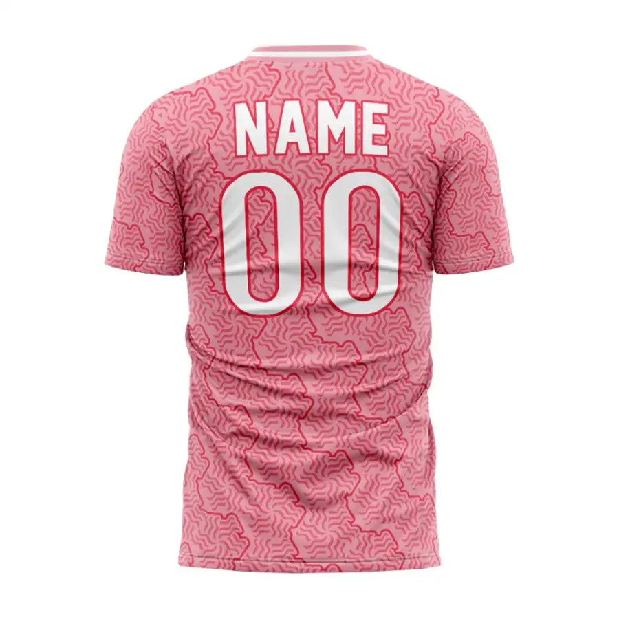 Custom Pink Puzzle Team Soccer Jersey