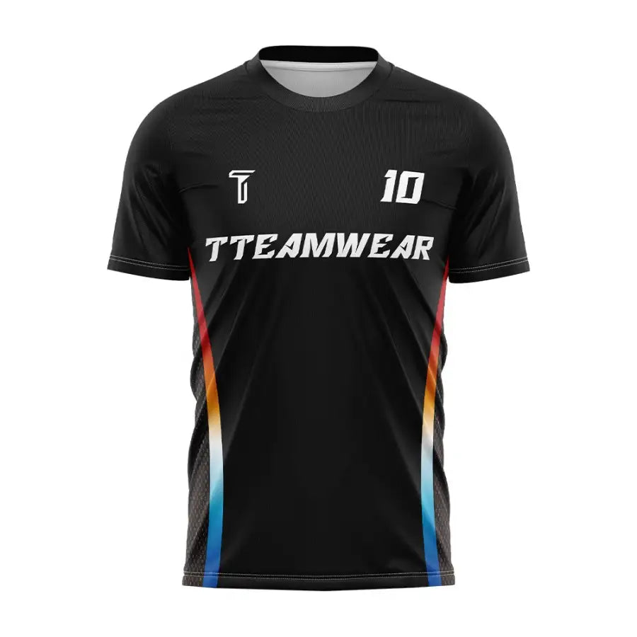 Iridescent Custom Team Adult Youth Black Soccer Jersey