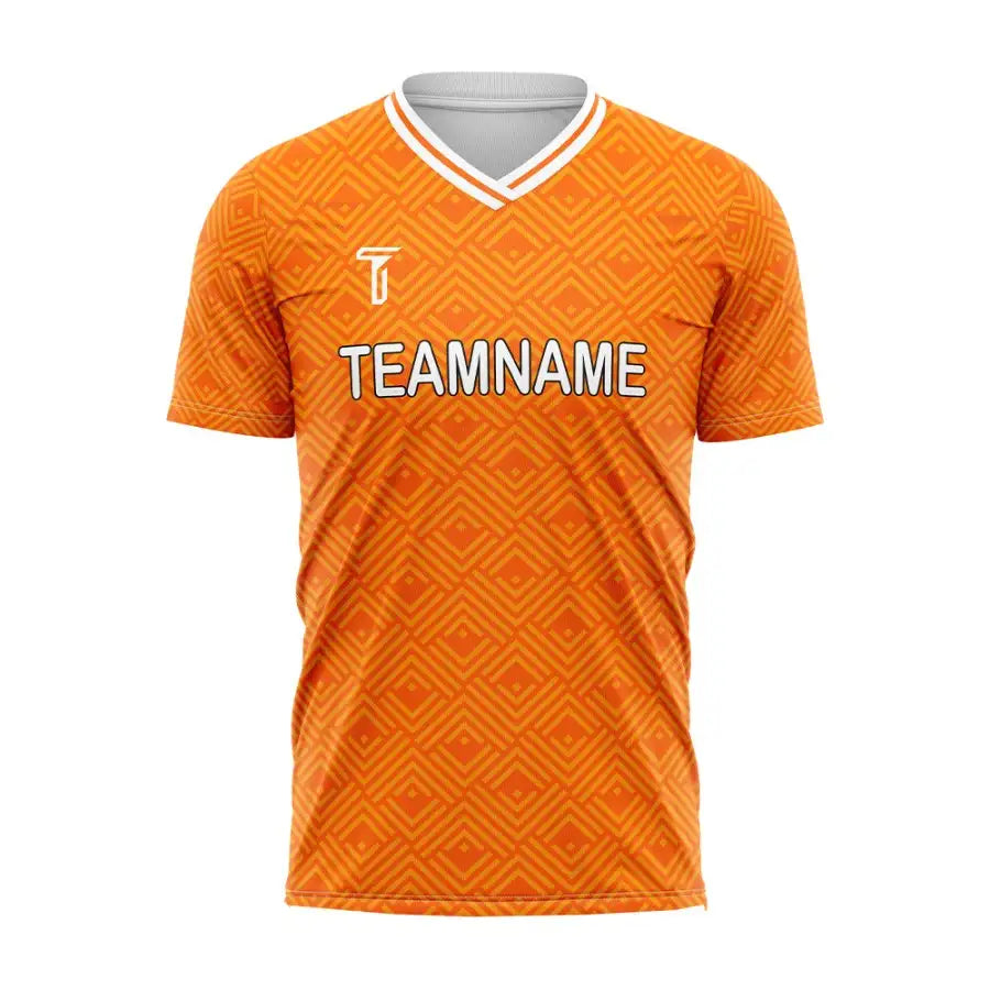 Custom Orange Maze Team Soccer Jersey