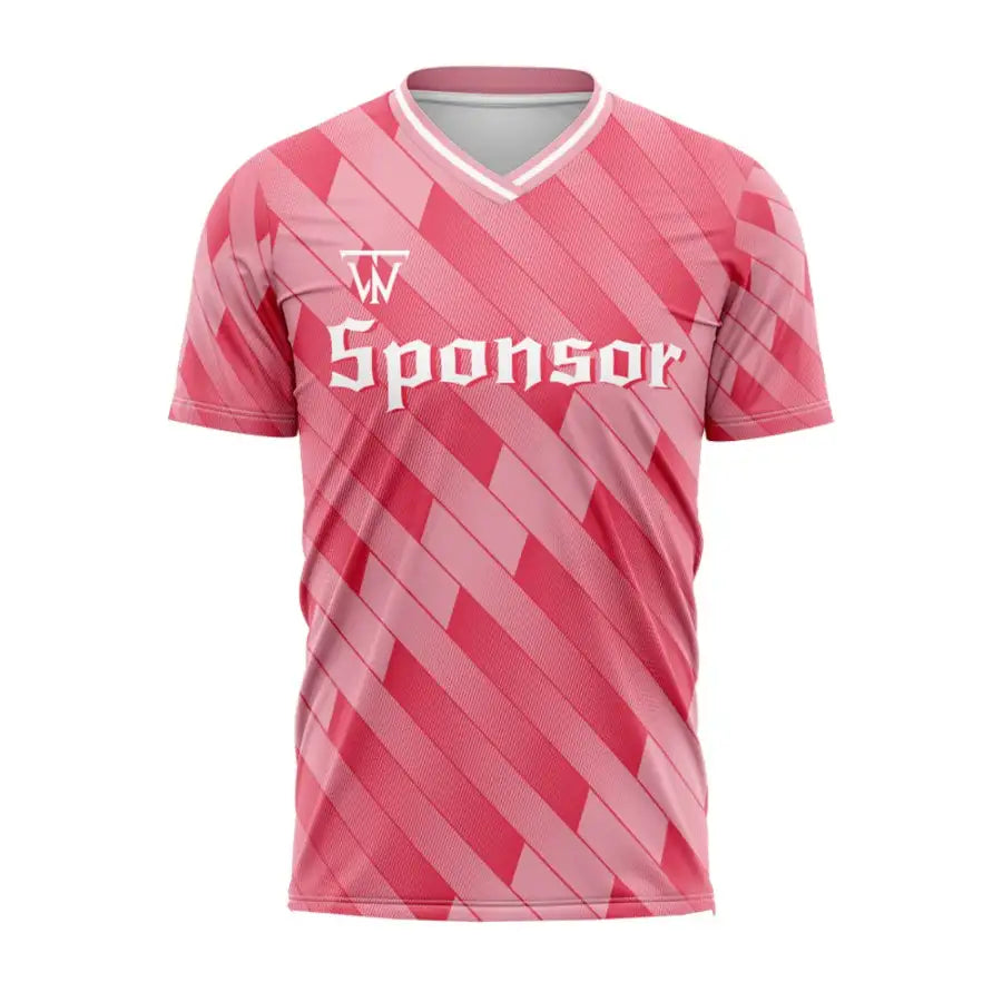 Custom Pink Strip Team Soccer Jersey