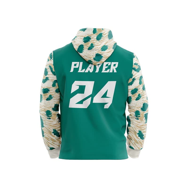 Custom Green Leopard Loose Fit Zipper Cardigan Hoodie Sweatshirt