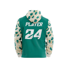 Custom Green Leopard Loose Fit Zipper Cardigan Hoodie Sweatshirt