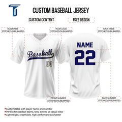 Blue Gold Custom Two-Button Baseball Jersey