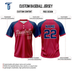 Collide Pinstripe Retro Custom Two-Button Baseball Jersey
