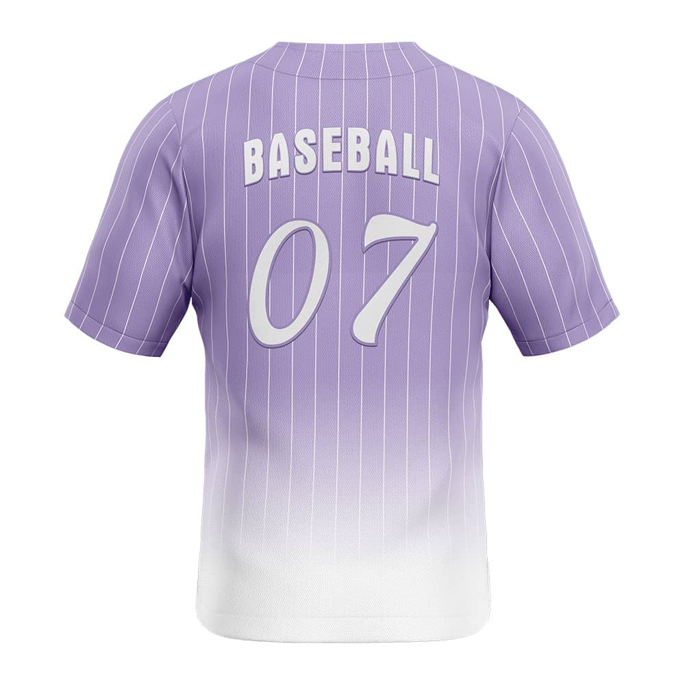 Lilac Gradient Pinstripe Custom Full Button Baseball Jersey