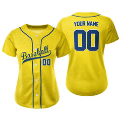 Aureolin Custom Full Button Baseball Jersey for Women