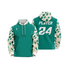 Custom Green Leopard Loose-Fit Pullover Hoodie Sweatshirt