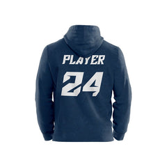 Custom Checkered Blue Loose-Fit Pullover Hoodie Sweatshirt