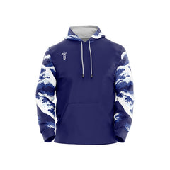 Custom Waves Loose-Fit Pullover Hoodie Sweatshirt