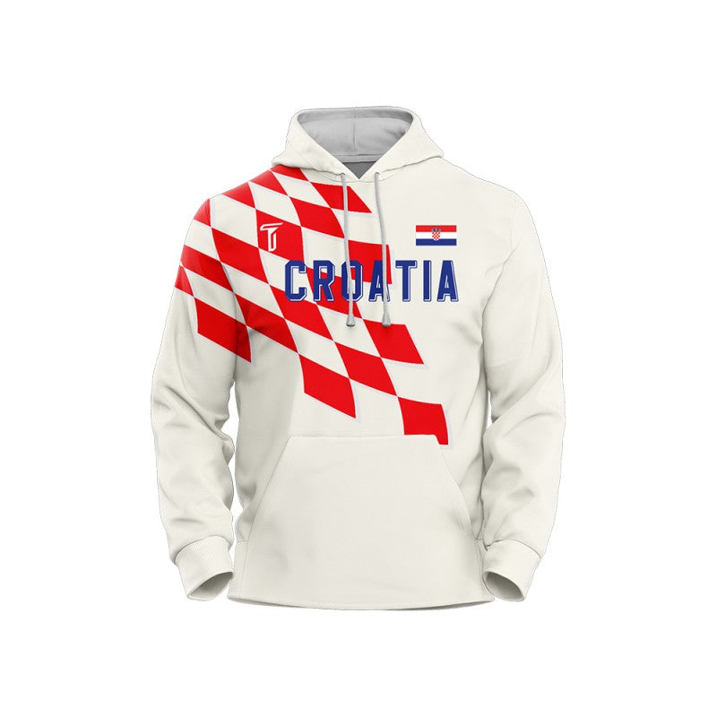 Custom Croatia Loose-Fit Pullover Hoodie Sweatshirt
