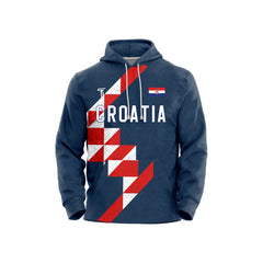 Custom Checkered Blue Loose-Fit Pullover Hoodie Sweatshirt