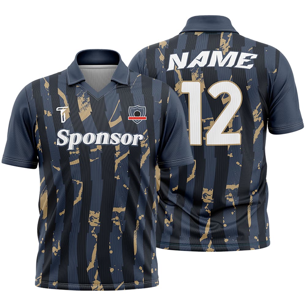 Custom Team Black Gold Adult Youth Polo Shirt