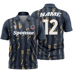 Custom Team Black Gold Adult Youth Polo Shirt