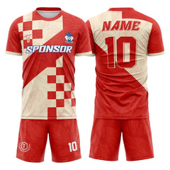 Checkered Leaves Custom Team Soccer Jersey Uniform Set