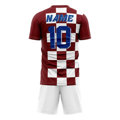 Checkerboard Split Custom Team Soccer Jersey Uniform Set