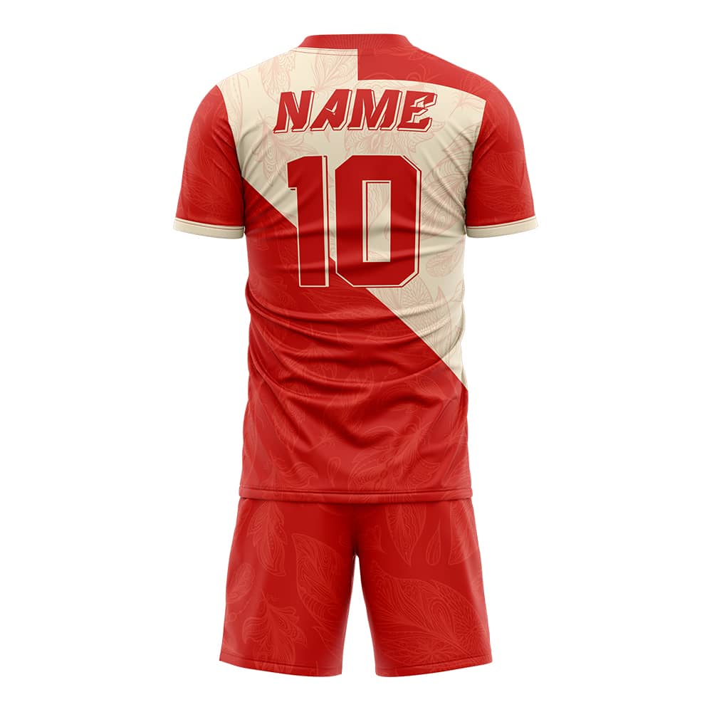 Checkered Leaves Custom Team Soccer Jersey Uniform Set