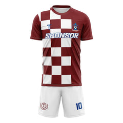 Checkerboard Split Custom Team Soccer Jersey Uniform Set