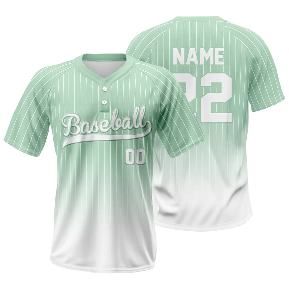 Blue Pinstripe Custom Full Button Baseball Jersey for Women