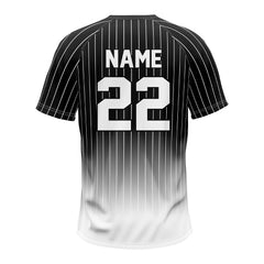 Black Gradient Pinstripe Custom Two-Button Baseball Jersey