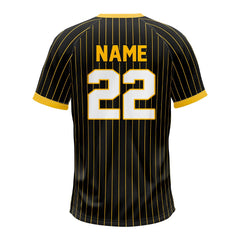 Black Pinstripe Custom Two-Button Baseball Jersey