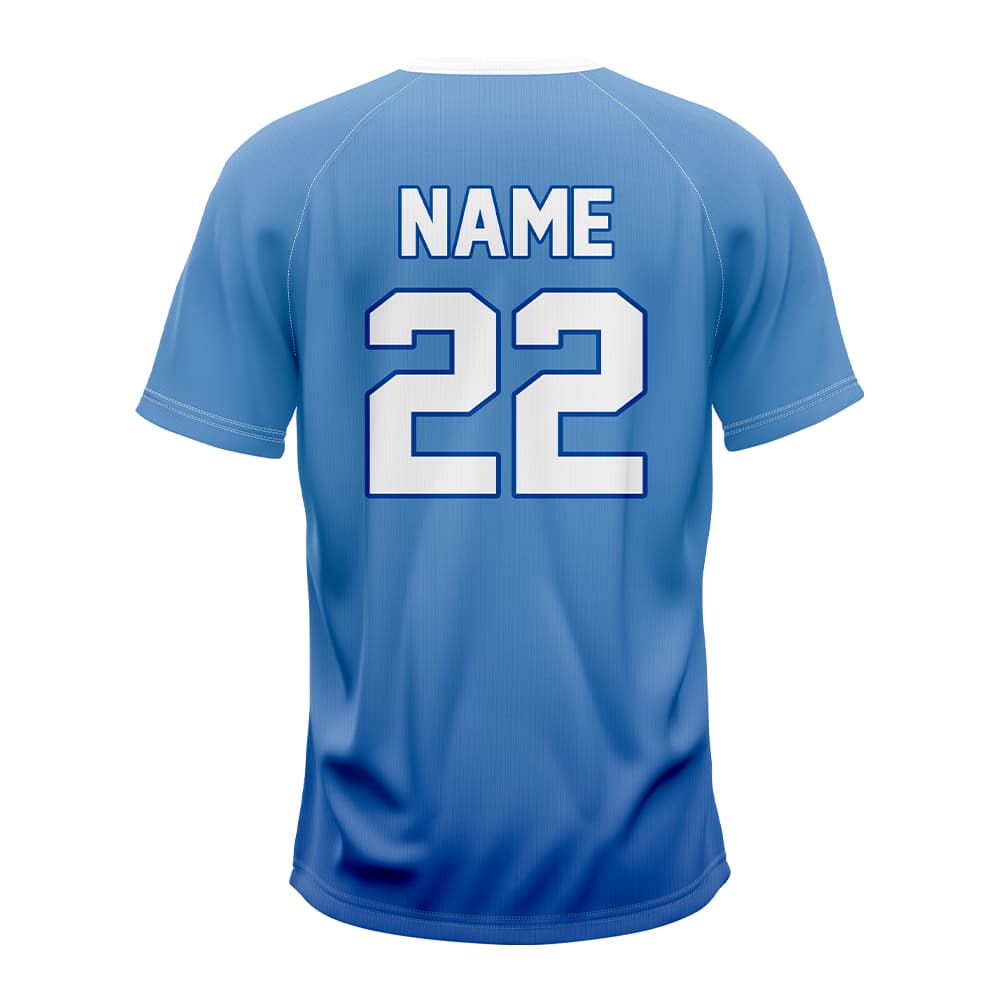 Cobalt Blue Custom Two-Button Baseball Jersey