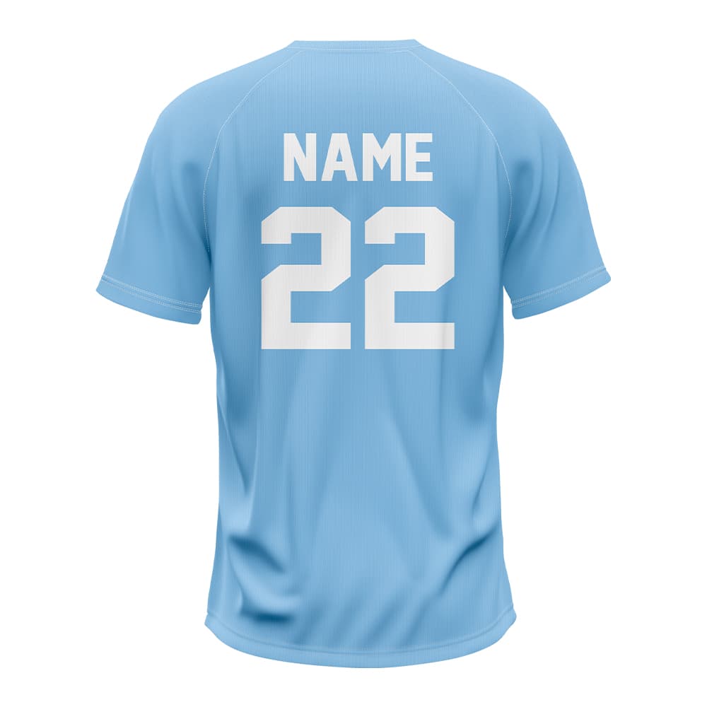 Cyan Blue Custom Two-Button Baseball Jersey