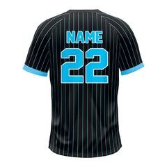 Blue Pinstripe Retro Custom Two-Button Baseball Jersey